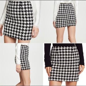 L'AGENCE Black and White Marseille Houndstooth Mini Skirt